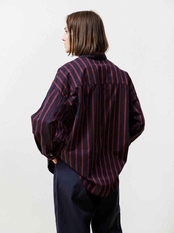 Manga Shirt - Striped Poplin Navy/Wine Manga Shirt - Striped Poplin Navy/Wine