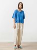 Priory Canvas Pleat Trouser - Natural - Thumbnail 2