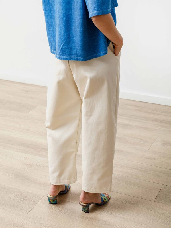 Priory Canvas Pleat Trouser - Natural Priory Canvas Pleat Trouser - Natural