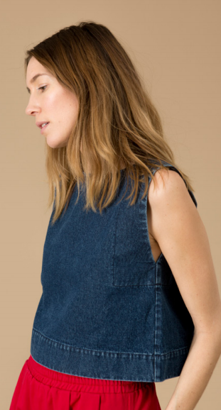 Ilana Kohn Kate Crop in Denim Ilana Kohn Kate Crop in Denim