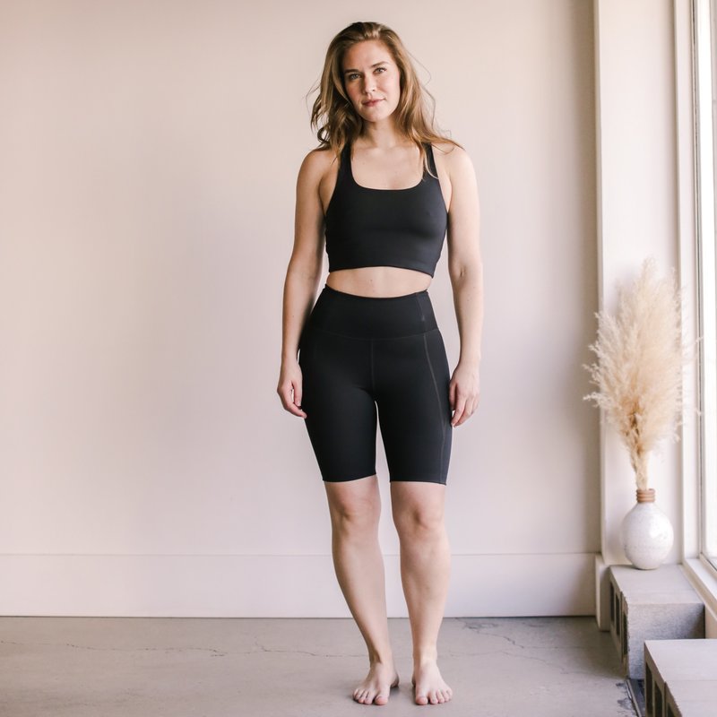 Girlfriend Collective High Rise Bike Short Black Garmentory