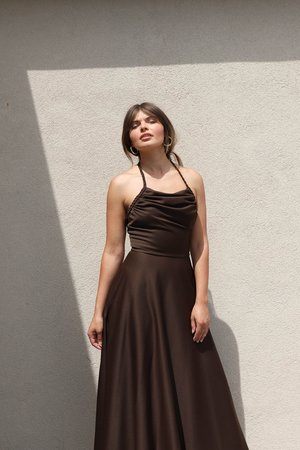 Vintage 70s Halter Maxi Dress - Brown Vintage 70s Halter Maxi Dress - Brown