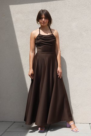 Vintage 70s Halter Maxi Dress - Brown Vintage 70s Halter Maxi Dress - Brown