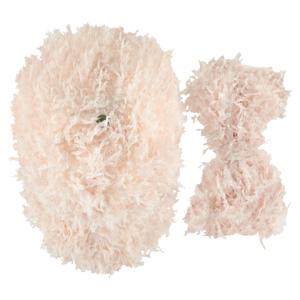 caroline bosmans frill cap with bow - pink caroline bosmans frill cap with bow - pink
