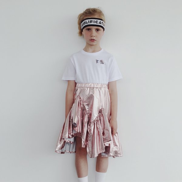caroline bosmans metallic ruffle skirt - pink caroline bosmans metallic ruffle skirt - pink