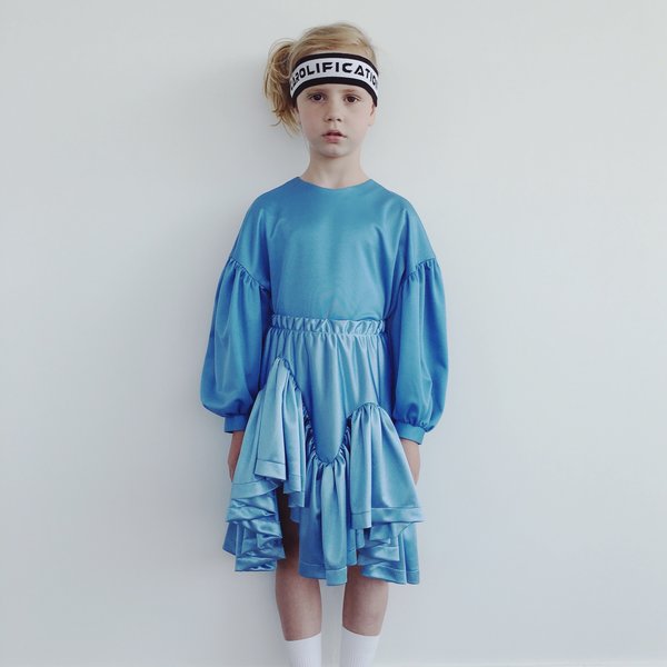 caroline bosmans ruffled skirt - glimmer blue caroline bosmans ruffled skirt - glimmer blue