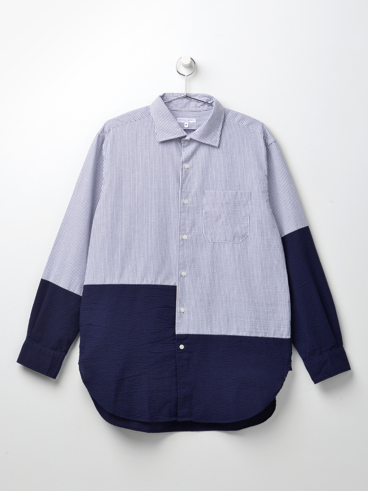 Engineered Garments SPREAD COLLAR SHIRT - BLUE / WHITE | Garmentory