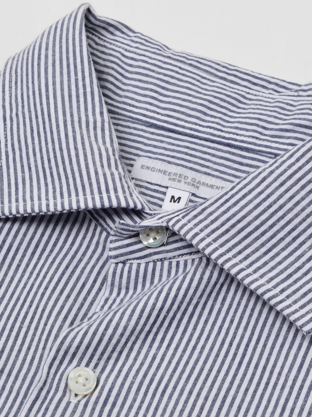 Engineered Garments SPREAD COLLAR SHIRT - BLUE / WHITE | Garmentory