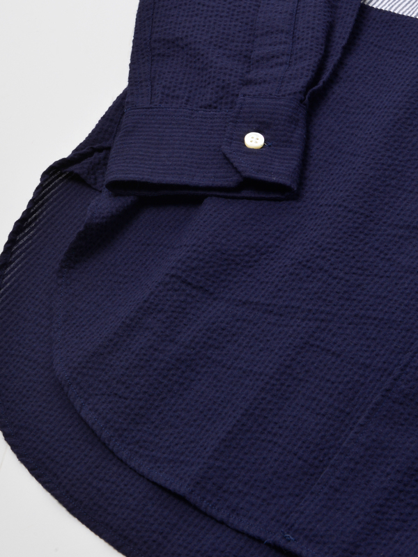 Engineered Garments SPREAD COLLAR SHIRT - BLUE / WHITE