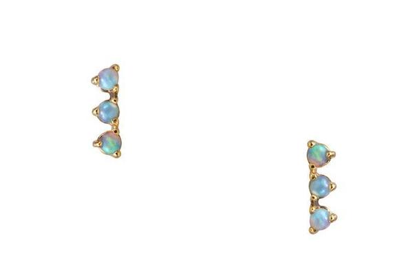 WWAKE Three-Step Earrings with Opals