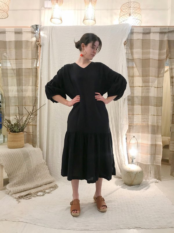 Black Crane Puff Dress | Garmentory