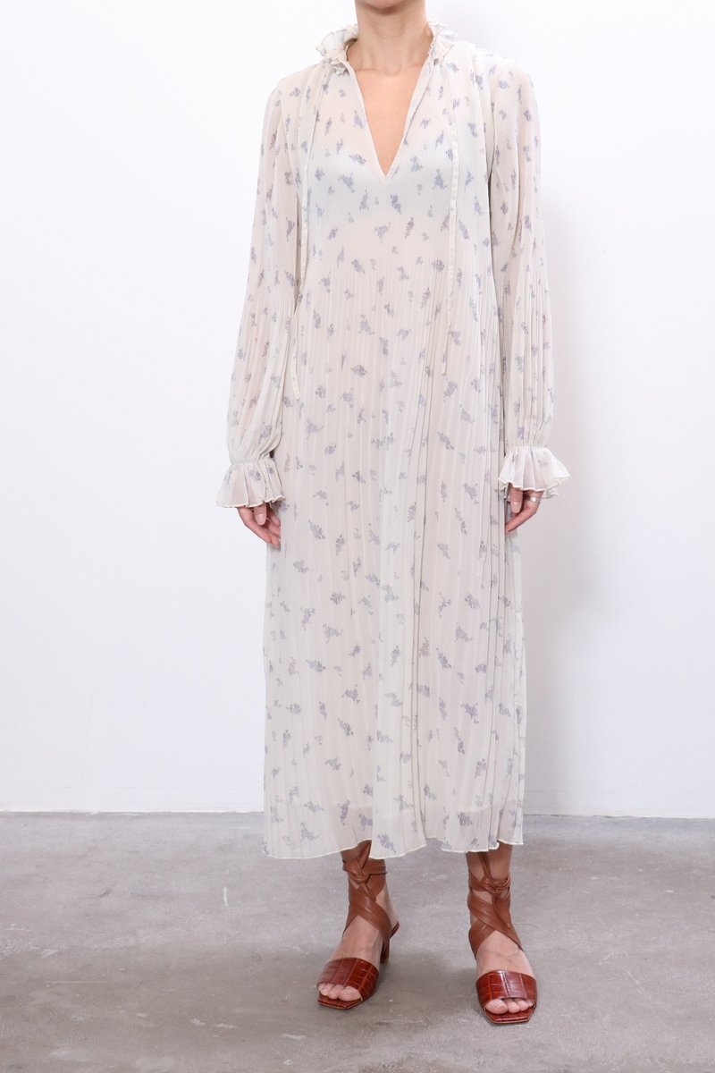 Ganni Pleated Georgette Midi Dress | Garmentory