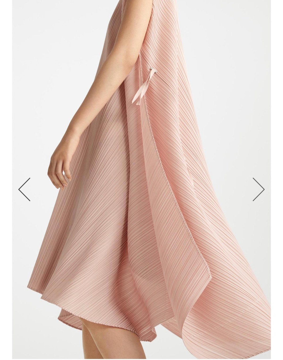 pleats please drawstring dress ISSEY MIYAKE Drawstring Gathered Pleats Dress White 2 (K-129567)