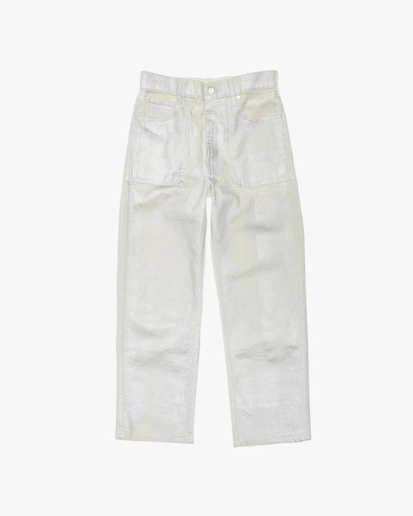 Helmut Lang Lacquered Utility Patch Pocket Jeans - Silver Ecru Helmut Lang Lacquered Utility Patch Pocket Jeans - Silver Ecru