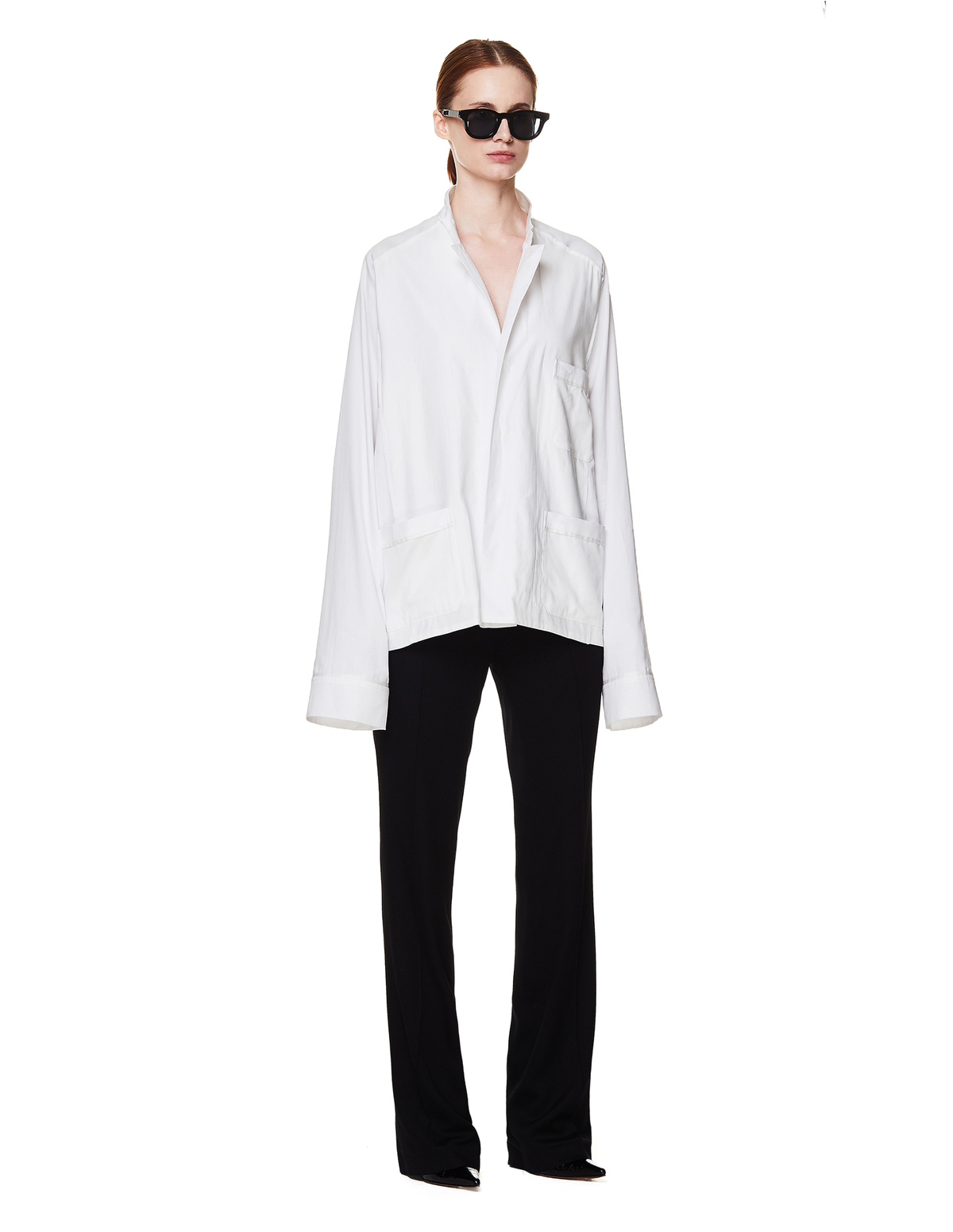 ハイダーアッカーマン　シャツ　ホワイト Haider Ackermann White Cotton Cargo Shirt | Garmentory