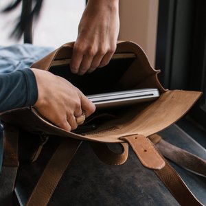 Equal Uprise Leather Backpack - Honey | Garmentory display picture 3