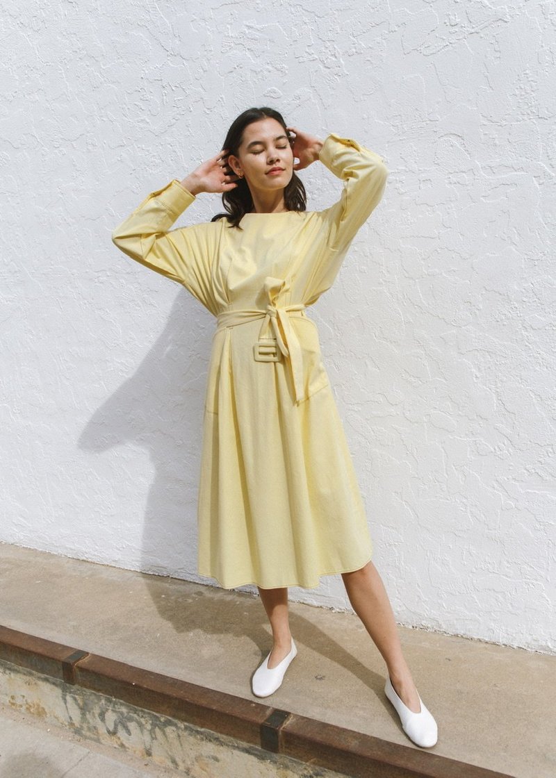 JOWA. Margine Stitch Dress with Matching Belt