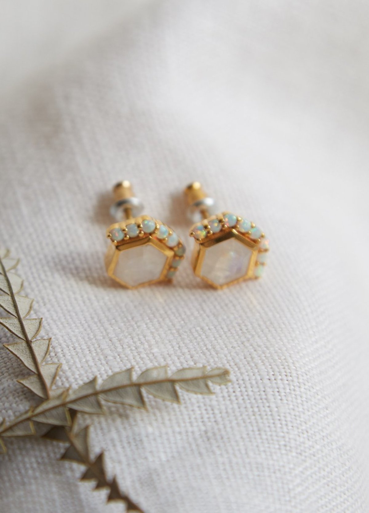 La Kaiser Rainbow Moonstone & Opal Mykonos Studs - Image 1 of 5