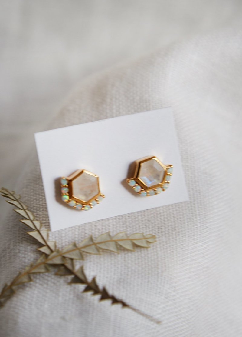 La Kaiser Rainbow Moonstone & Opal Mykonos Studs