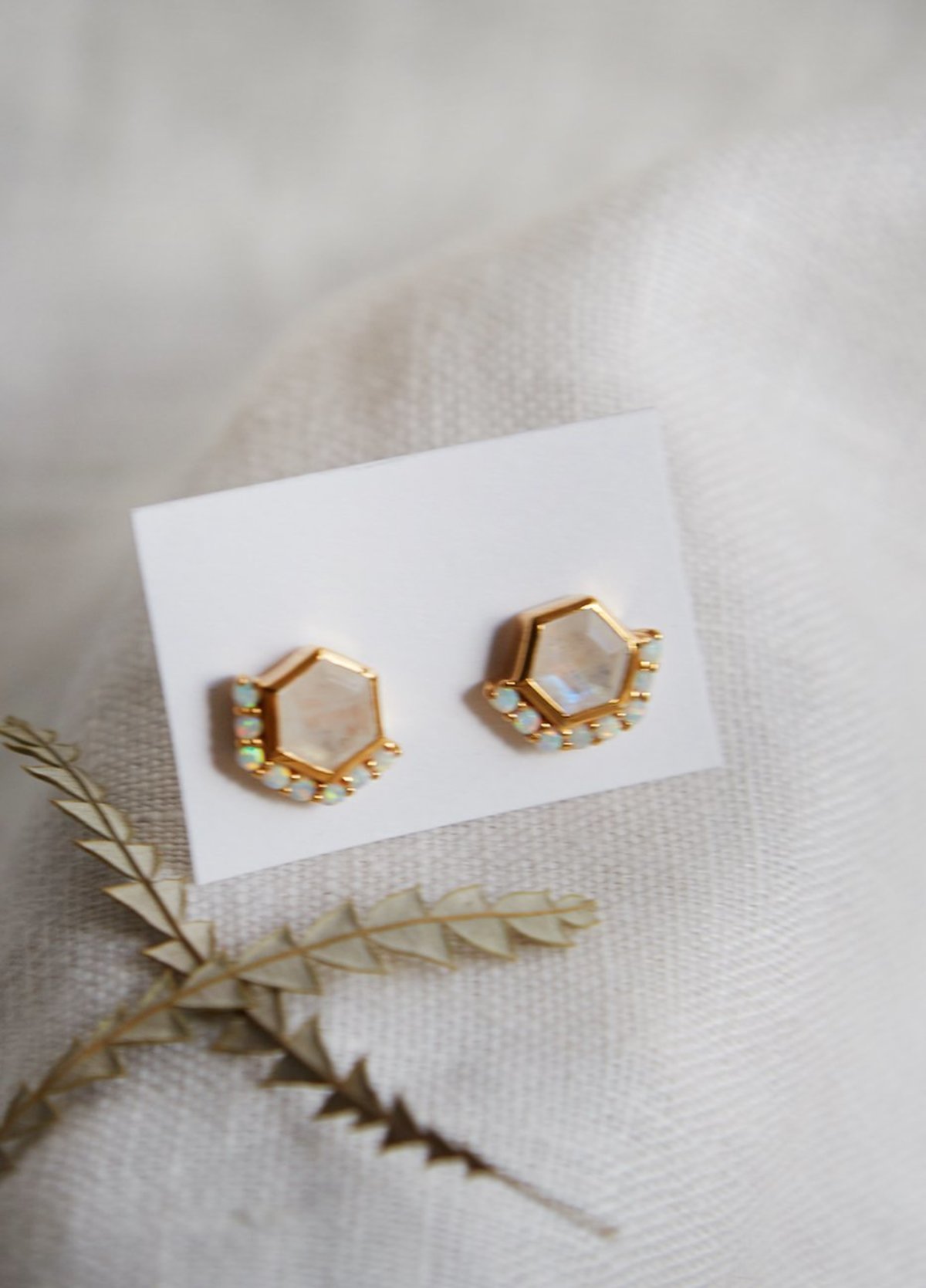 La Kaiser Rainbow Moonstone & Opal Mykonos Studs - Image 4 of 5