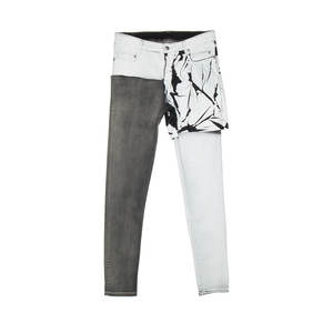 パンツ rick owens tyrone collage RICK OWENS Tyrone Collage jeans - Black/White | Garmentory