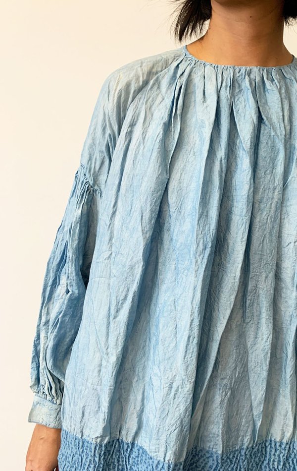 Maku Textiles Silk chambray tunic - blue | Garmentory