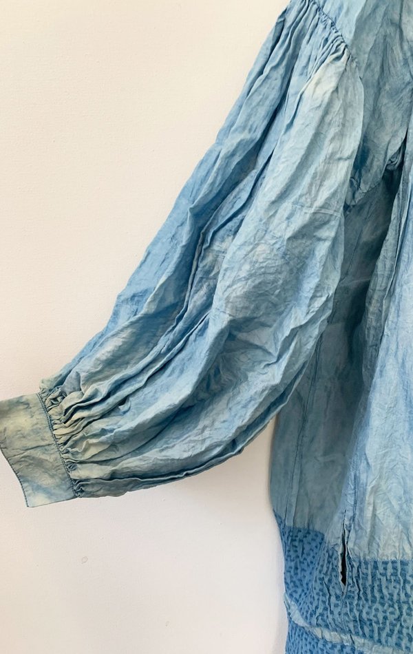 Maku Textiles Silk chambray tunic - blue | Garmentory