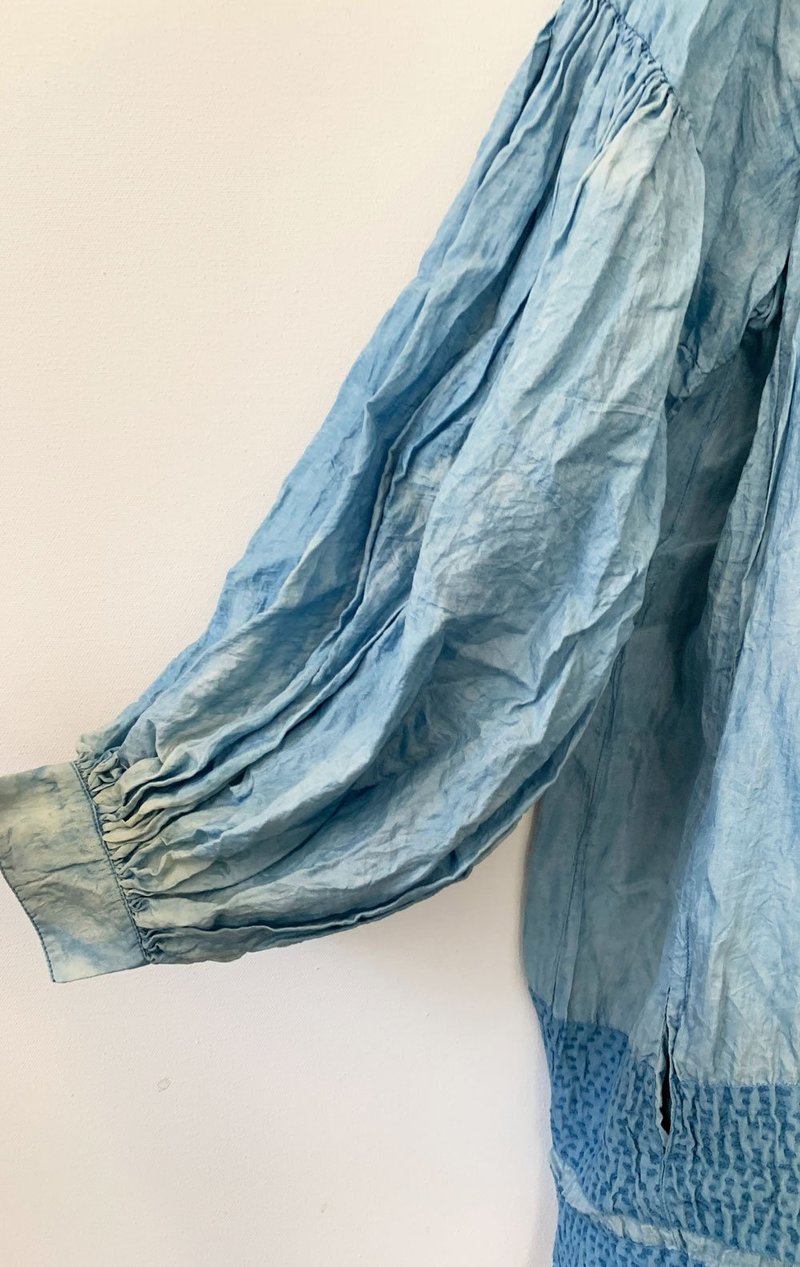 Maku Textiles Silk chambray tunic - blue | Garmentory Maku Textiles Silk chambray tunic - blue | Garmentory