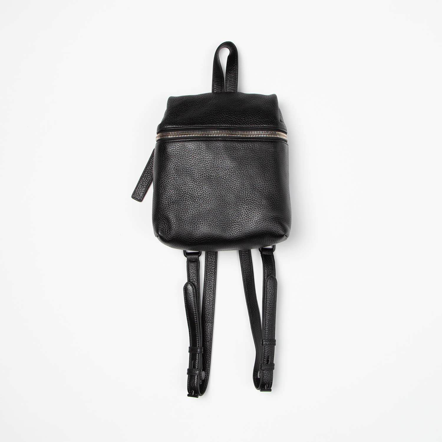 KARA Black Pebbled Round Leather Backpack KARA Small Pebbled Leather Backpack | Garmentory main image 4