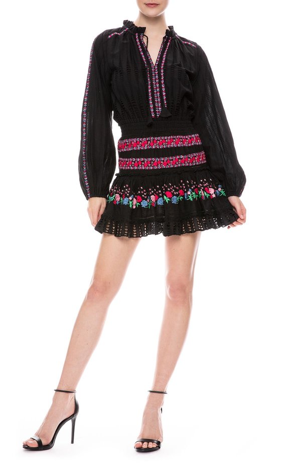 manuela embroidered midi dress Red Manuela Midi Dress