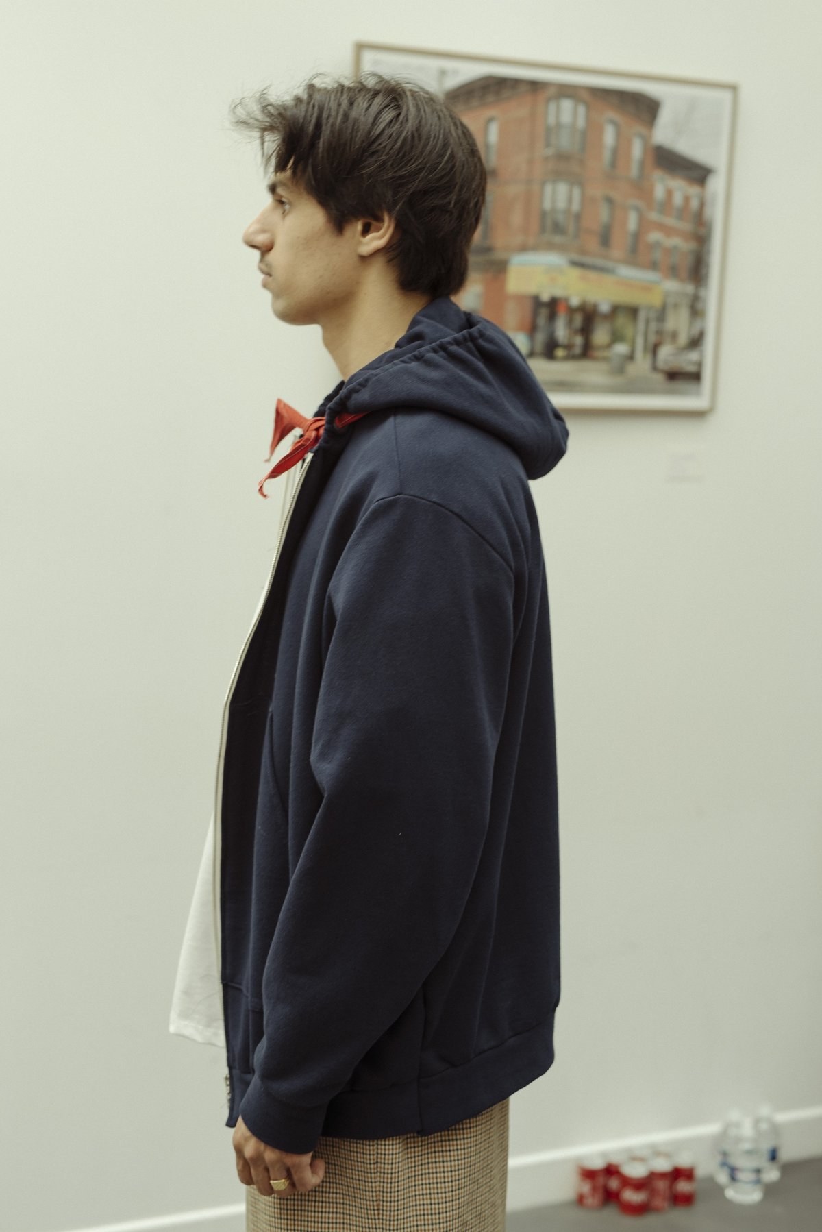 Camiel Fortgens Dark Blue Jersey Sweater Scarf Hoodie | Garmentory