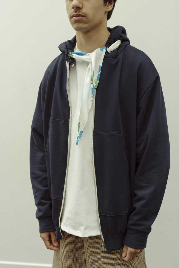 Camiel Fortgens Dark Blue Jersey Sweater Scarf Hoodie | Garmentory