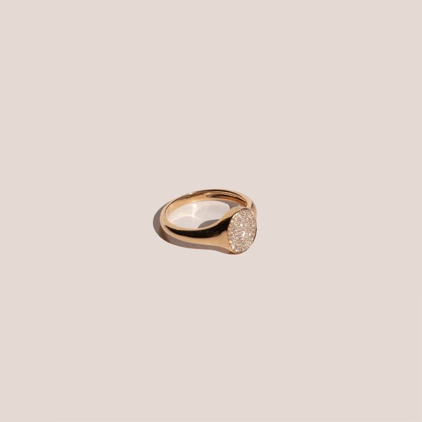 Gabriela Artigas Pavé Disc Signet Ring - 14K Yellow Gold