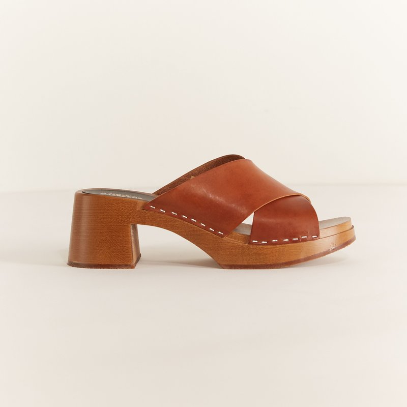 Swedish Hasbeens Anette High Slip On Shoe Cognac