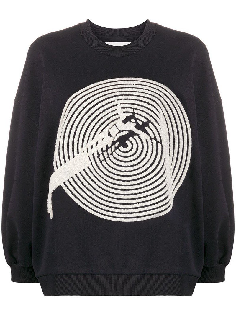 トップス HENRIK VIBSKOV - Sun Moon Sweat - Black Henrik Vibskov Ring Sweat, Black – Glasswing