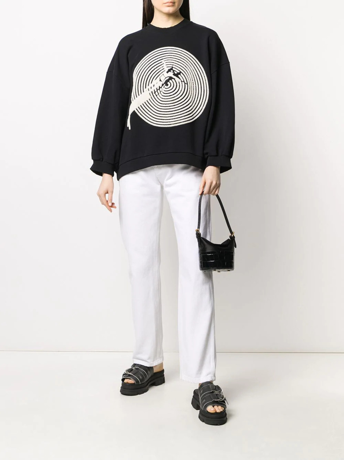 トップス HENRIK VIBSKOV - Sun Moon Sweat - Black Henrik Vibskov Ring Sweat, Black – Glasswing