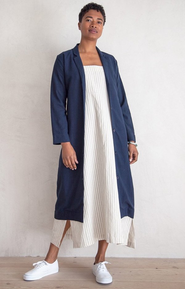 Ali Golden Notch Duster - Navy | Garmentory