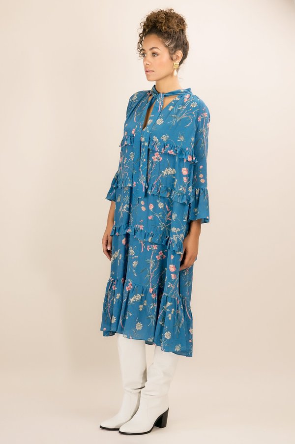 Kristinit Silk Bonheur Dress - Blue Kristinit Silk Bonheur Dress - Blue