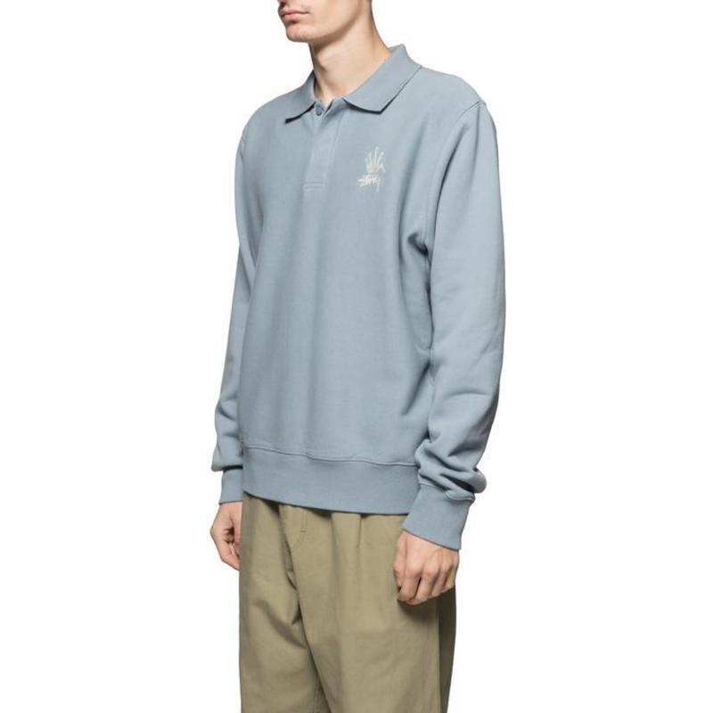 Stussy Polo Fleece Sweatshirt - blue | Garmentory