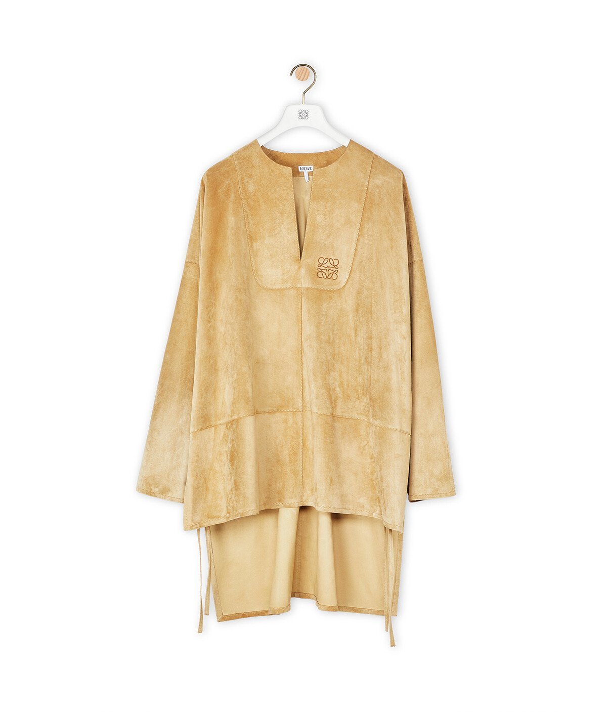 LOEWE Leather Anagram Tunic - Gold Suede | Garmentory LOEWE Leather Anagram Tunic - Gold Suede | Garmentory
