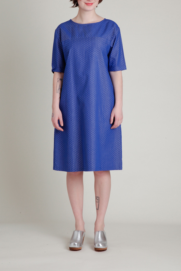 A.Cheng A Line Shift Dress - Blue/White A.Cheng A Line Shift Dress - Blue/White