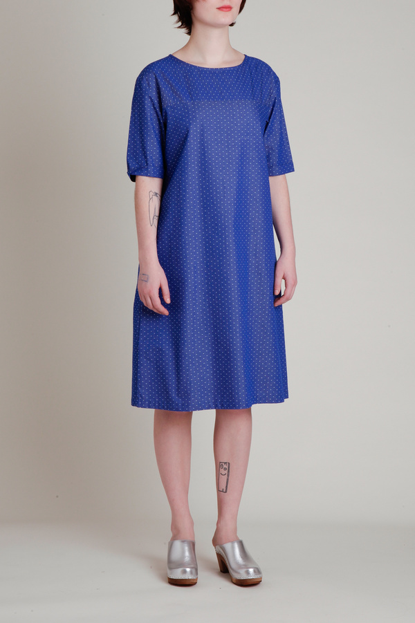 A.Cheng A Line Shift Dress - Blue/White A.Cheng A Line Shift Dress - Blue/White