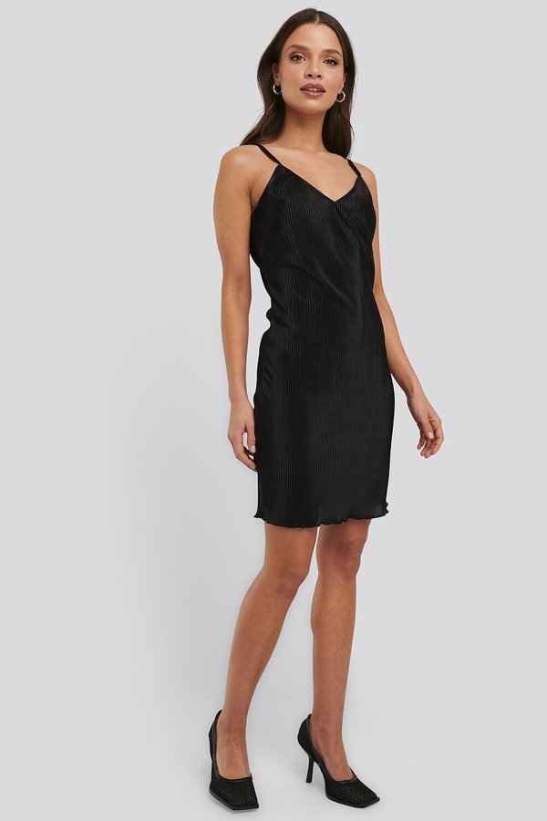 pleated hem slip mini dress Pink Sleeveless Pleated Hem Tab Mini Dress