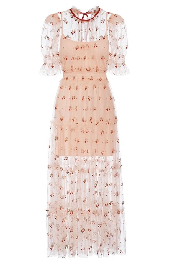 collar neck midi dress West K Womens Julia Smocked Midi Dress with Collar - Large