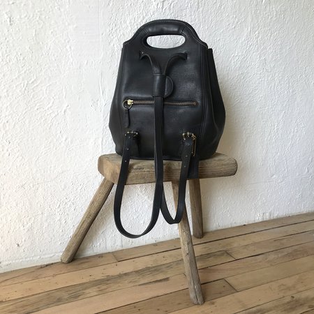 black coach leather backpack