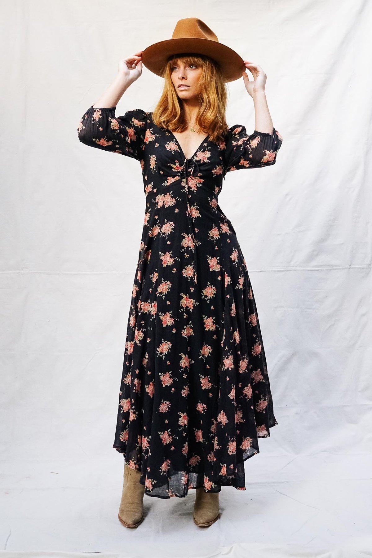 Free People Sea Glass Midi Dress - Black Combo | Garmentory