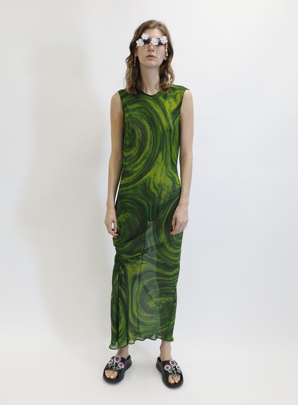 Collina Strada LAWN DRESS GREEN SWIRL | Garmentory