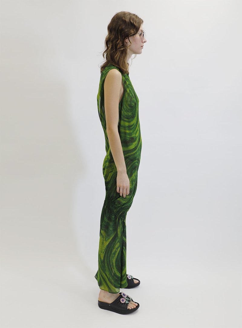 Collina Strada LAWN DRESS GREEN SWIRL | Garmentory Collina Strada LAWN DRESS GREEN SWIRL | Garmentory