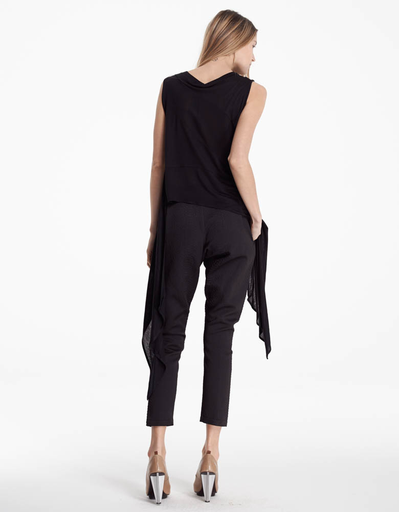 AMBER SAKAI BLACK SNAKE PRINT CROSSOVER PANTS AMBER SAKAI BLACK SNAKE PRINT CROSSOVER PANTS