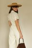 Moon River Ivory Collar Linen Jumpsuit - Thumbnail 2